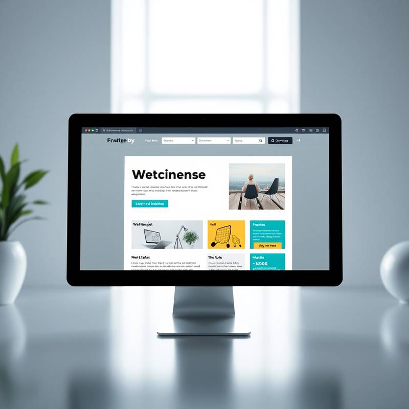 A computer screen showcasing a modern web design, representing the UI/UX Design Fundamentals course.