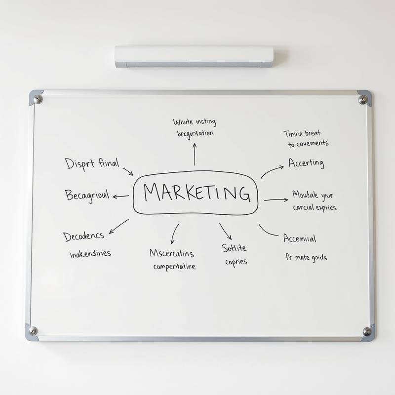 A whiteboard with a digital marketing strategy diagram, representing the Advanced Digital Marketing Strategy course.
