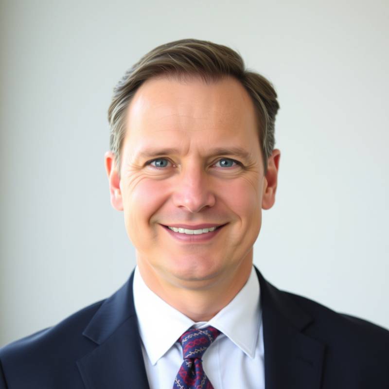 Headshot of Ben Miller, a clean-cut man in his early 40s wearing a suit and tie, conveying professionalism and expertise in business and finance.